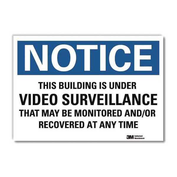 Notice Sign, 10 in H, 14 in W, Reflective Sheeting, Horizontal Rectangle, English, U5-1548-RD_14X10