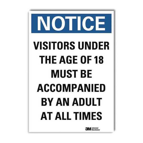 Notice Sign, 14 in H, 10 in W, Reflective Sheeting, Vertical Rectangle, English, U5-1605-RD_10X14