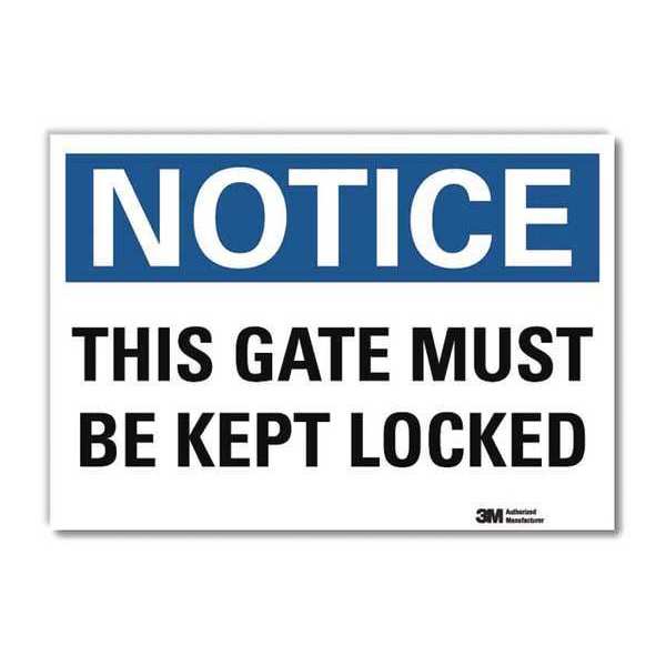 Notice Sign, 10 in H, 14 in W, Reflective Sheeting, Horizontal Rectangle, English, U5-1558-RD_14X10