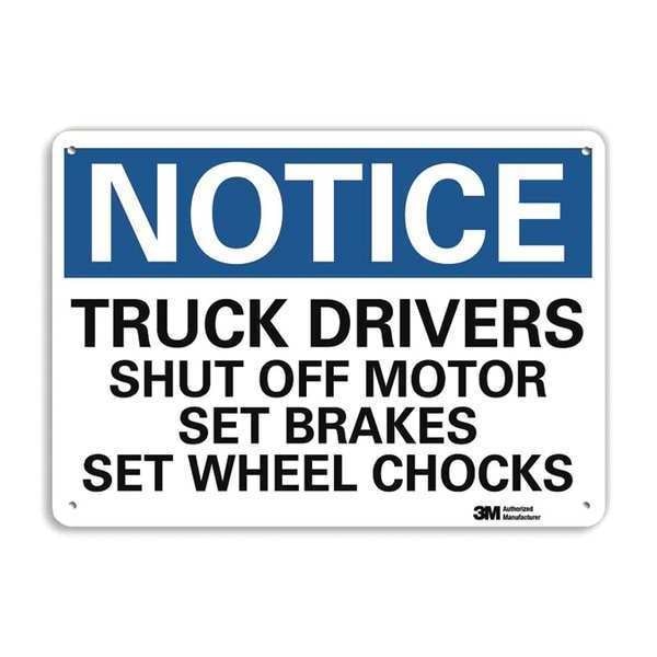 Notice Sign, 7 in H, 10 in W, Aluminum, Vertical Rectangle, English, U5-1581-RA_10X7