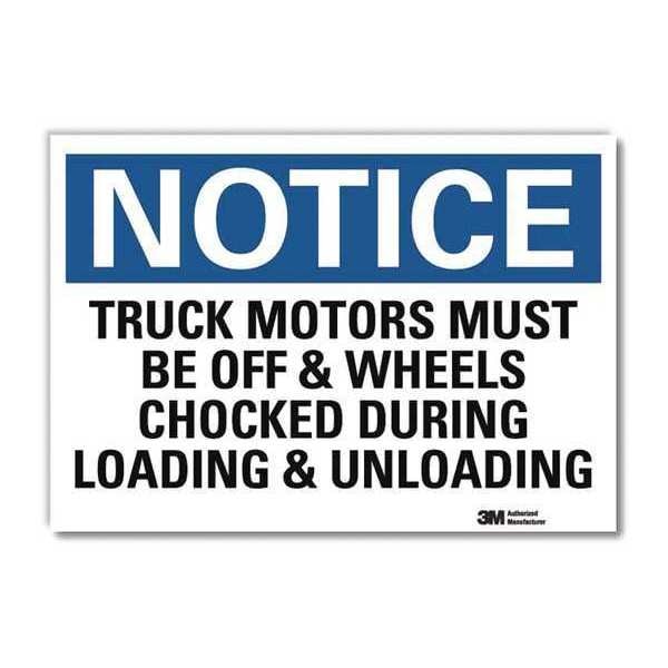 Notice Sign, 5 in H, 7 in W, Reflective Sheeting, Horizontal Rectangle, English, U5-1582-RD_7X5