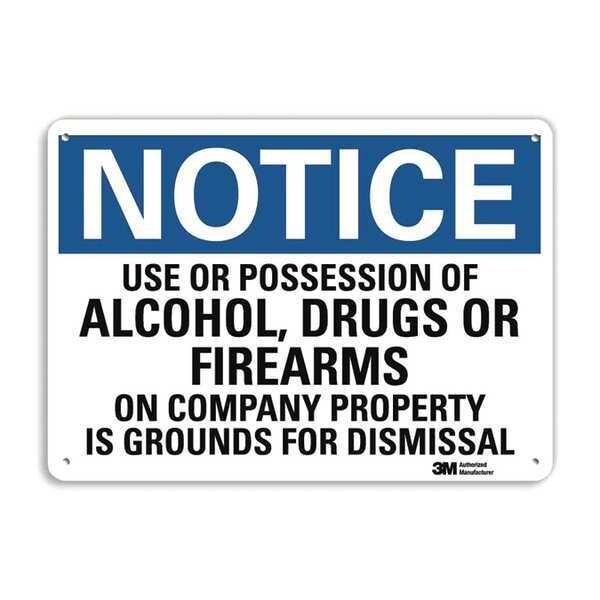 Notice Sign, 7 in H, 10 in W, Aluminum, Vertical Rectangle, English, U5-1595-RA_10X7