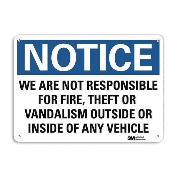 Notice Sign, 7 in H, 10 in W, Aluminum, Vertical Rectangle, English, U5-1620-RA_10X7