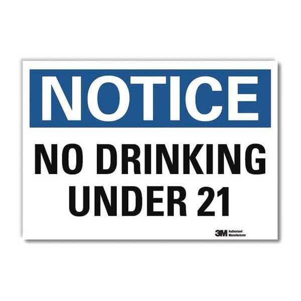 Notice Sign, 5 in H, 7 in W, Reflective Sheeting, Horizontal Rectangle, English, U5-1639-RD_7X5