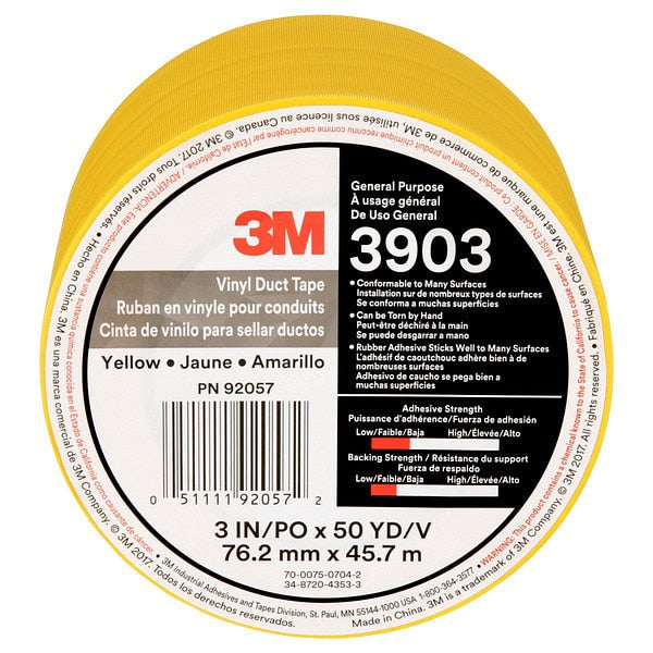 Duct Tape, Yllw, 50 yd. L x 3in. W