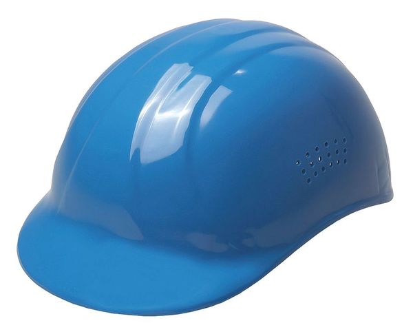 Vented Bump Cap, Front Brim, 4-Point Pinlock Suspension, Fits Hat Size 6 1/2 to 7 3/4, Blue