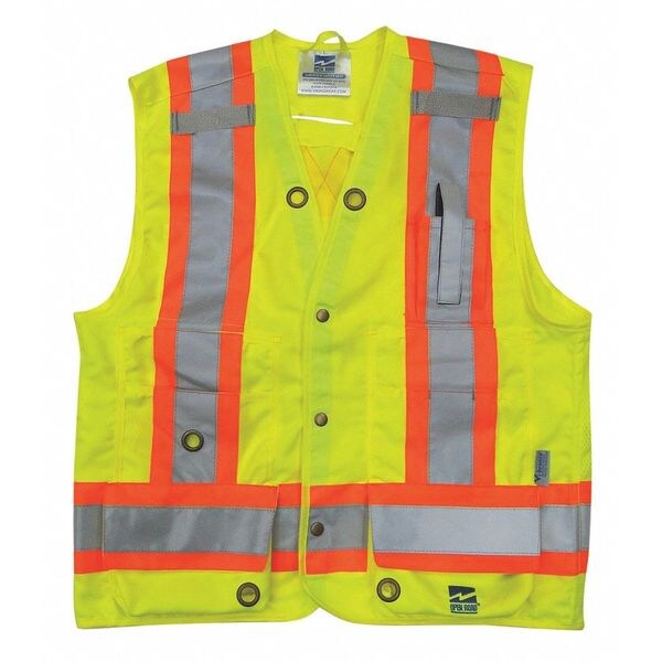 Surveyor Vest, Mens, ANSI CLASS 2, Green, M