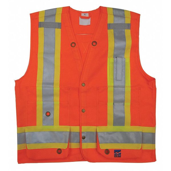 Surveyor Vest, Mens, ANSI CLASS 2, Orange, M