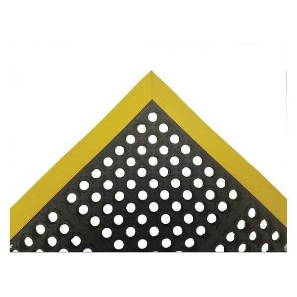 Black with Yellow Border Drainage Holes Drainage Mat 2 ft. 4
