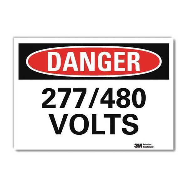 Danger Sign, Self-Adhesv Mount, 7inWx5inH, U3-1075-RD_7X5