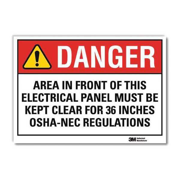 Danger Sign, Self-Adhesv Mount, 7inWx5inH, U3-1015-RD_7X5