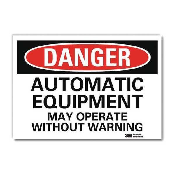 Danger Sign, 5 in Height, 7 in Width, Reflective Sheeting, Horizontal Rectangle, English