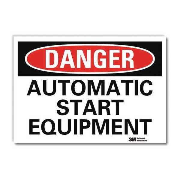 Danger Sign, 5 in Height, 7 in Width, Reflective Sheeting, Horizontal Rectangle, English