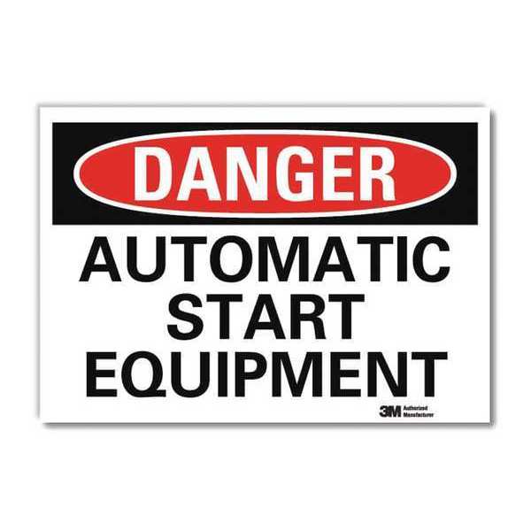 Danger Sign, 10 in Height, 14 in Width, Reflective Sheeting, Horizontal Rectangle, English