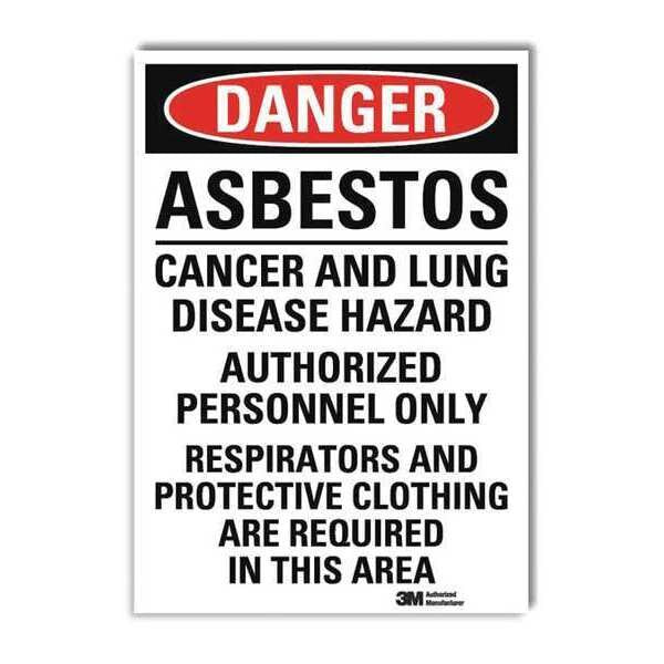 Danger Sign, 10 in Height, 7 in Width, Reflective Sheeting, Horizontal Rectangle, English