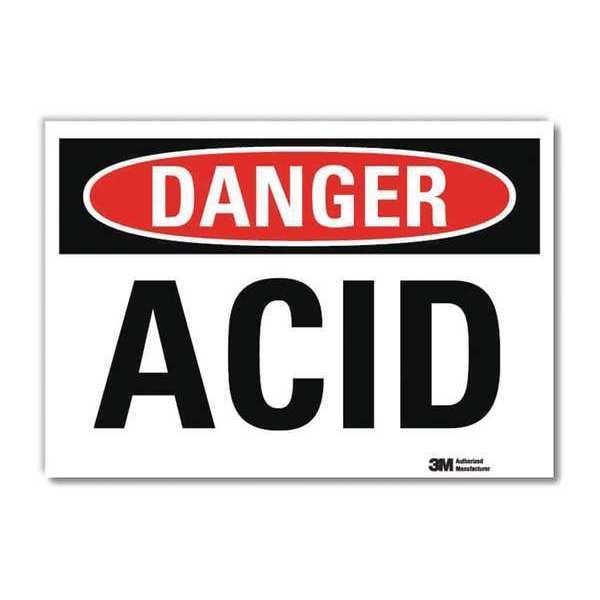 Danger Sign, 5 in H, 7 in W, Horizontal Rectangle, English, U3-1086-RD_7X5