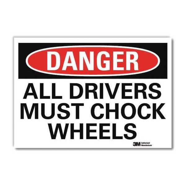 Danger Sign, 7 in H, 10 in W, Reflective Sheeting, Vertical Rectangle, English, U3-1101-RD_10X7