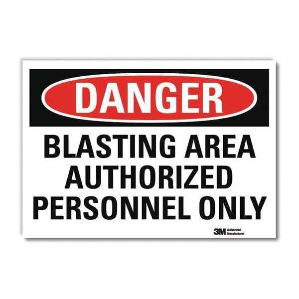 Danger Sign, 5 in H, 7 in W, Reflective Sheeting, Horizontal Rectangle, English, U3-1134-RD_7X5