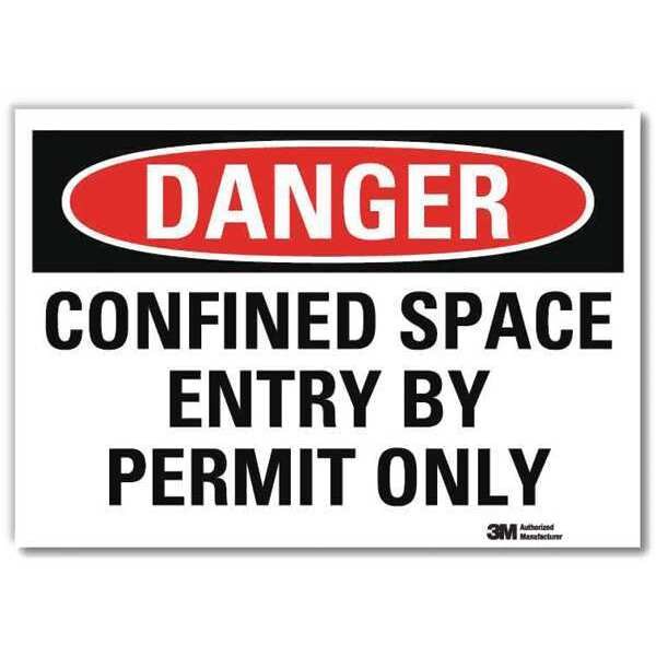 Danger Sign, Self-Adhesv Mount, 10inWx7inH, U3-1205-RD_10X7