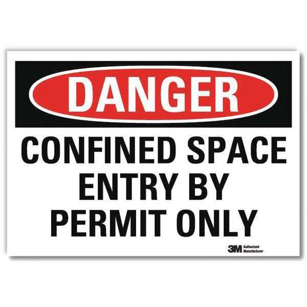 Danger Sign, Slf-Adhesv Mount, 14inWx10inH, U3-1205-RD_14X10
