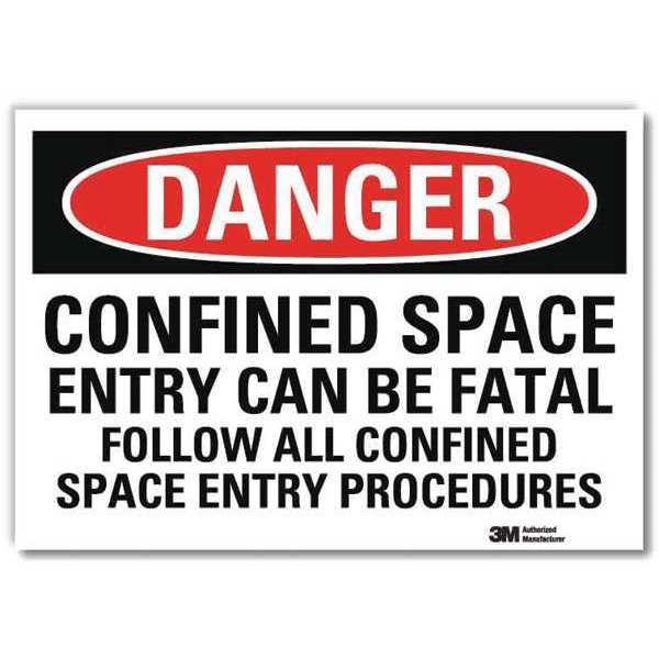 Danger Sign, Self-Adhesv Mount, 7inWx5inH, U3-1207-RD_7X5