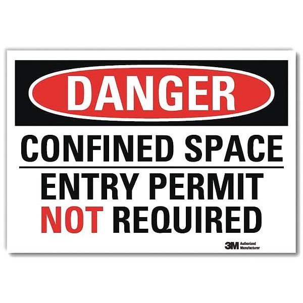 Danger Sign, Self-Adhesv Mount, 7inWx5inH, U3-1208-RD_7X5