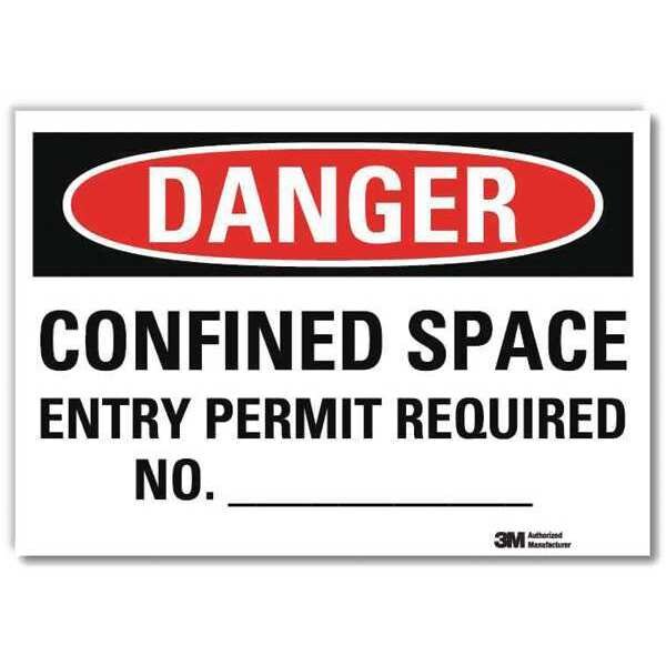 Danger Sign, Slf-Adhesv Mount, 14inWx10inH, U3-1211-RD_14X10