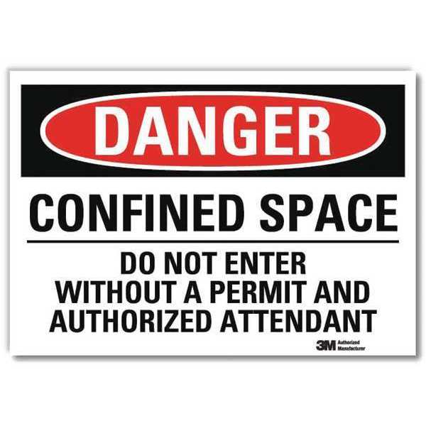 Danger Sign, Slf-Adhesv Mount, 14inWx10inH, U3-1198-RD_14X10