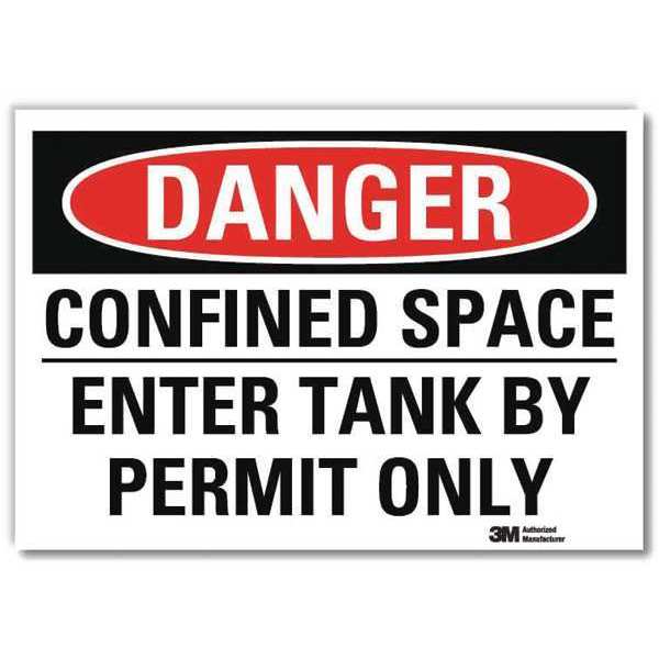 Danger Sign, Self-Adhesv Mount, 7inWx5inH, U3-1203-RD_7X5