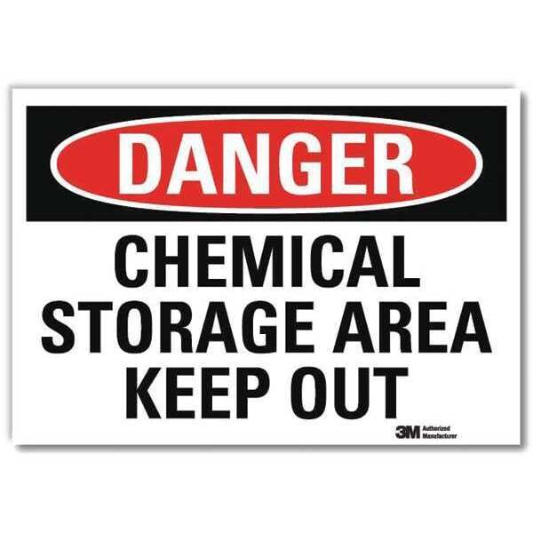 Danger Sign, 5 in H, 7 in W, Horizontal Rectangle, English, U3-1169-RD_7X5