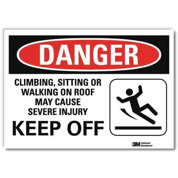 Danger Sign, 7 in H, 10 in W, Reflective Sheeting, Vertical Rectangle, English, U3-1179-RD_10X7