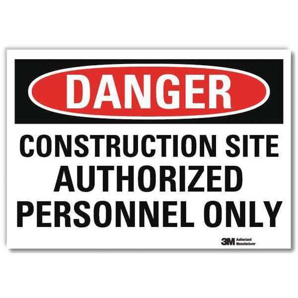 Danger Sign, 10 in H, 14 in W, Reflective Sheeting, Horizontal Rectangle, English, U3-1248-RD_14X10
