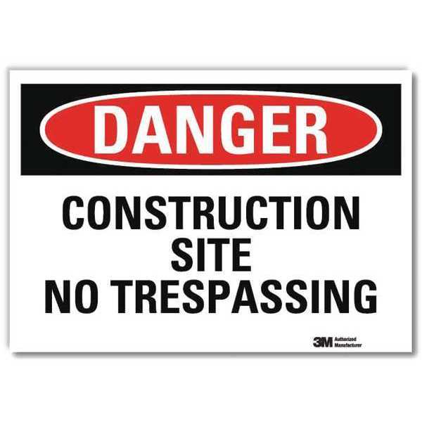 Danger Sign, 7 in H, 10 in W, Reflective Sheeting, Vertical Rectangle, English, U3-1250-RD_10X7