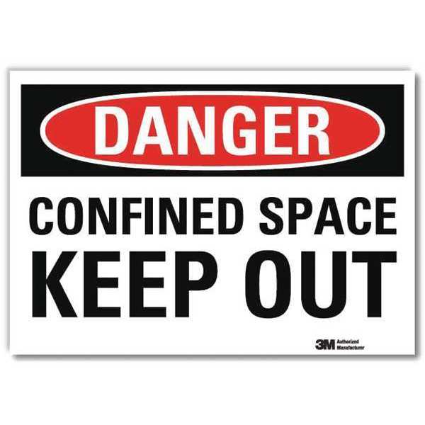 Danger Sign, Self-Adhesv Mount, 10inWx7inH, U3-1218-RD_10X7