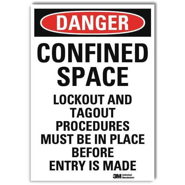 Danger Sign, Self-Adhesv Mount, 5inWx7inH, U3-1221-RD_5X7