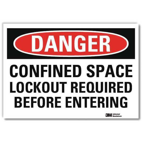 Danger Sign, Slf-Adhesv Mount, 14inWx10inH, U3-1222-RD_14X10