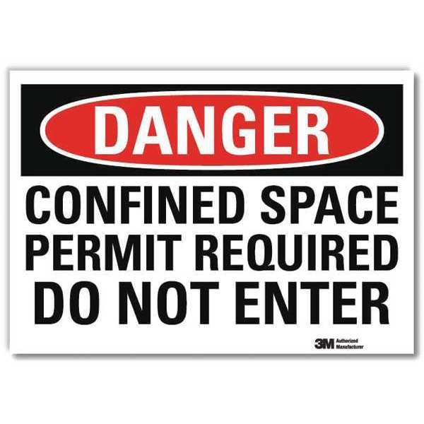 Danger Sign, Self-Adhesv Mount, 10inWx7inH, U3-1229-RD_10X7