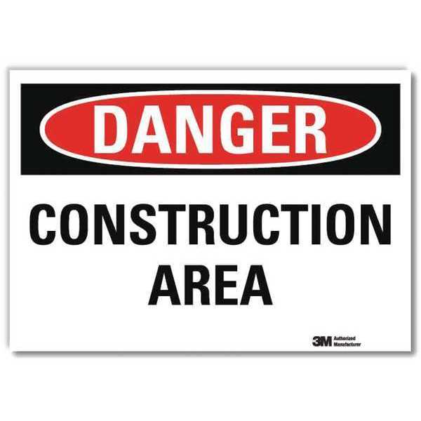 Danger Sign, 7 in Height, 10 in Width, Reflective Sheeting, Vertical Rectangle, English