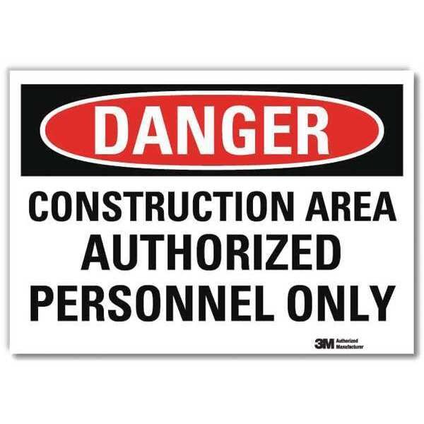 Danger Sign, 7 in H, 10 in W, Reflective Sheeting, Vertical Rectangle, English, U3-1239-RD_10X7