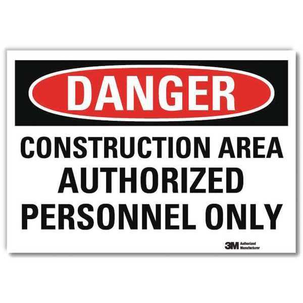 Danger Sign, 10 in H, 14 in W, Reflective Sheeting, Horizontal Rectangle, English, U3-1239-RD_14X10
