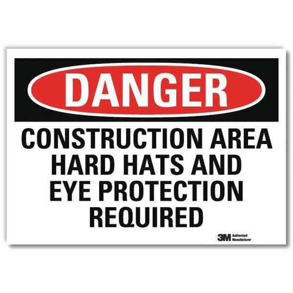 Danger Sign, Self-Adhesv Mount, 10inWx7inH, U3-1241-RD_10X7
