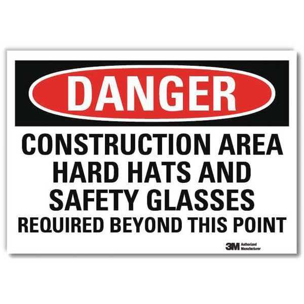 Danger Sign, Self-Adhesv Mount, 10inWx7inH, U3-1242-RD_10X7