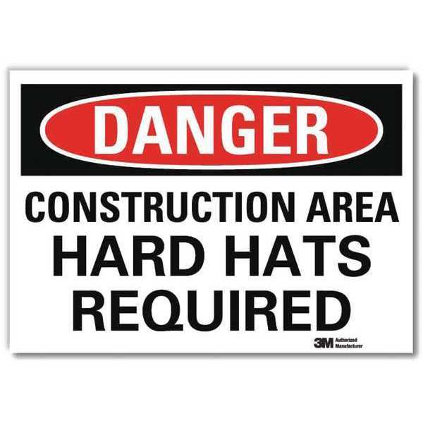 Danger Sign, Self-Adhesv Mount, 10inWx7inH, U3-1243-RD_10X7