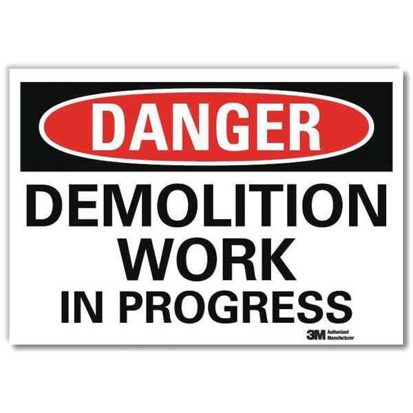 Danger Sign, 5 in Height, 7 in Width, Reflective Sheeting, Horizontal Rectangle, English