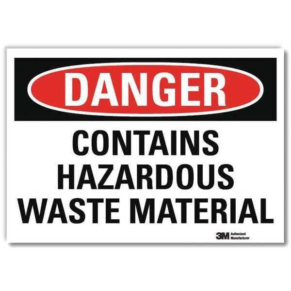 Danger Sign, 7 in H, 10 in W, Vertical Rectangle, English, U3-1262-RD_10X7