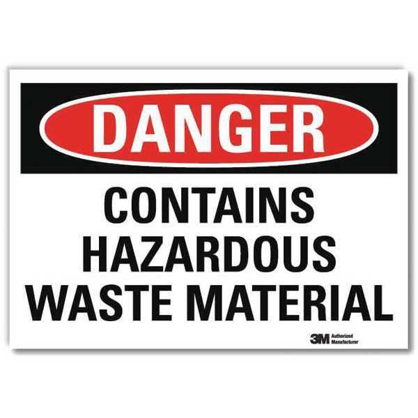 Danger Sign, 5 in H, 7 in W, Horizontal Rectangle, English, U3-1262-RD_7X5