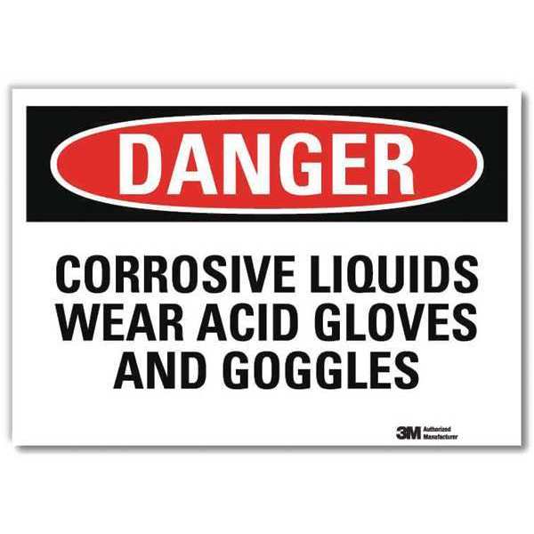Danger Sign, Slf-Adhesv Mount, 14inWx10inH, U3-1272-RD_14X10
