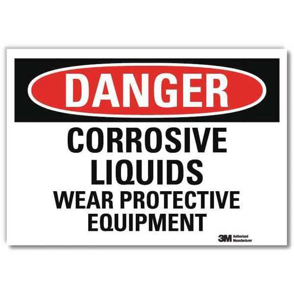 Danger Sign, Slf-Adhesv Mount, 14inWx10inH, U3-1273-RD_14X10