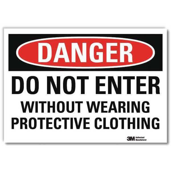 Danger Sign, Slf-Adhesv Mount, 14inWx10inH, U3-1331-RD_14X10