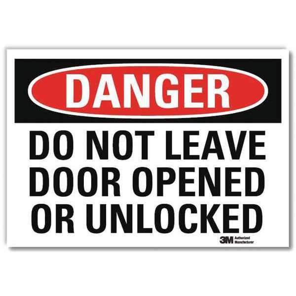 Danger Sign, 7 in H, 10 in W, Reflective Sheeting, Vertical Rectangle, English, U3-1334-RD_10X7